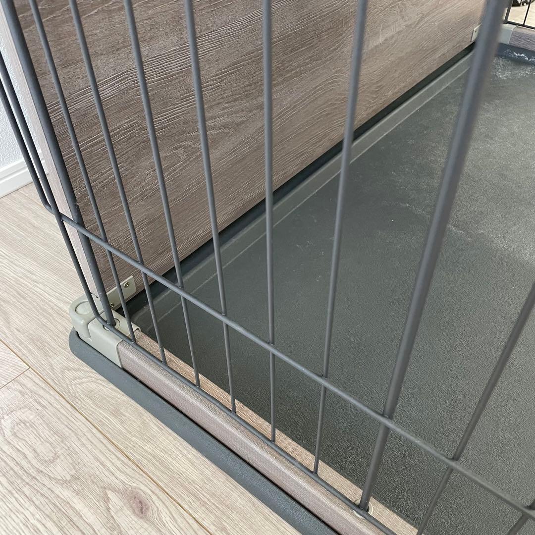 アイリスオーヤマ 犬 ゲージ　ウッディサークル インテリア グレー 小型犬用