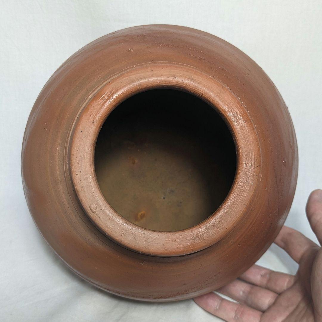 岡山県重要無形文化財 吉本正 備前焼 緋襷壷 合箱 花入 壺 花器 花瓶 茶道具