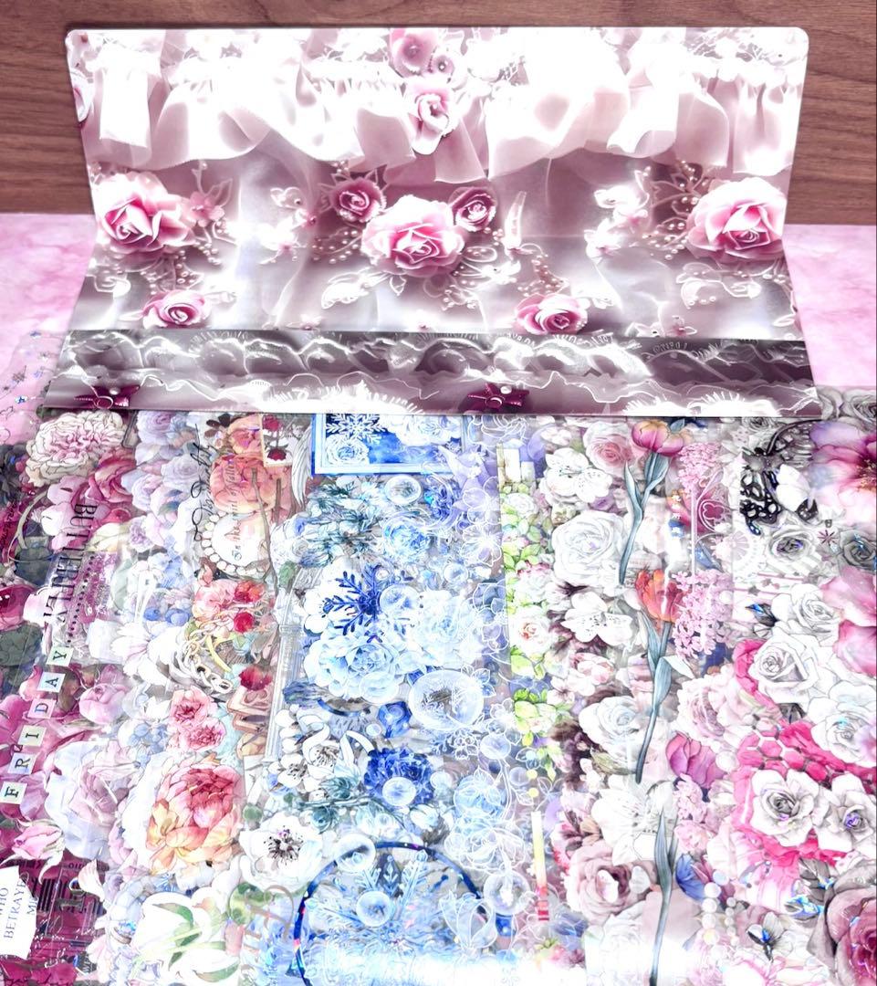 40枚セット 海外PETマステ切り売りセット お花 フラワー　40-L-ウ