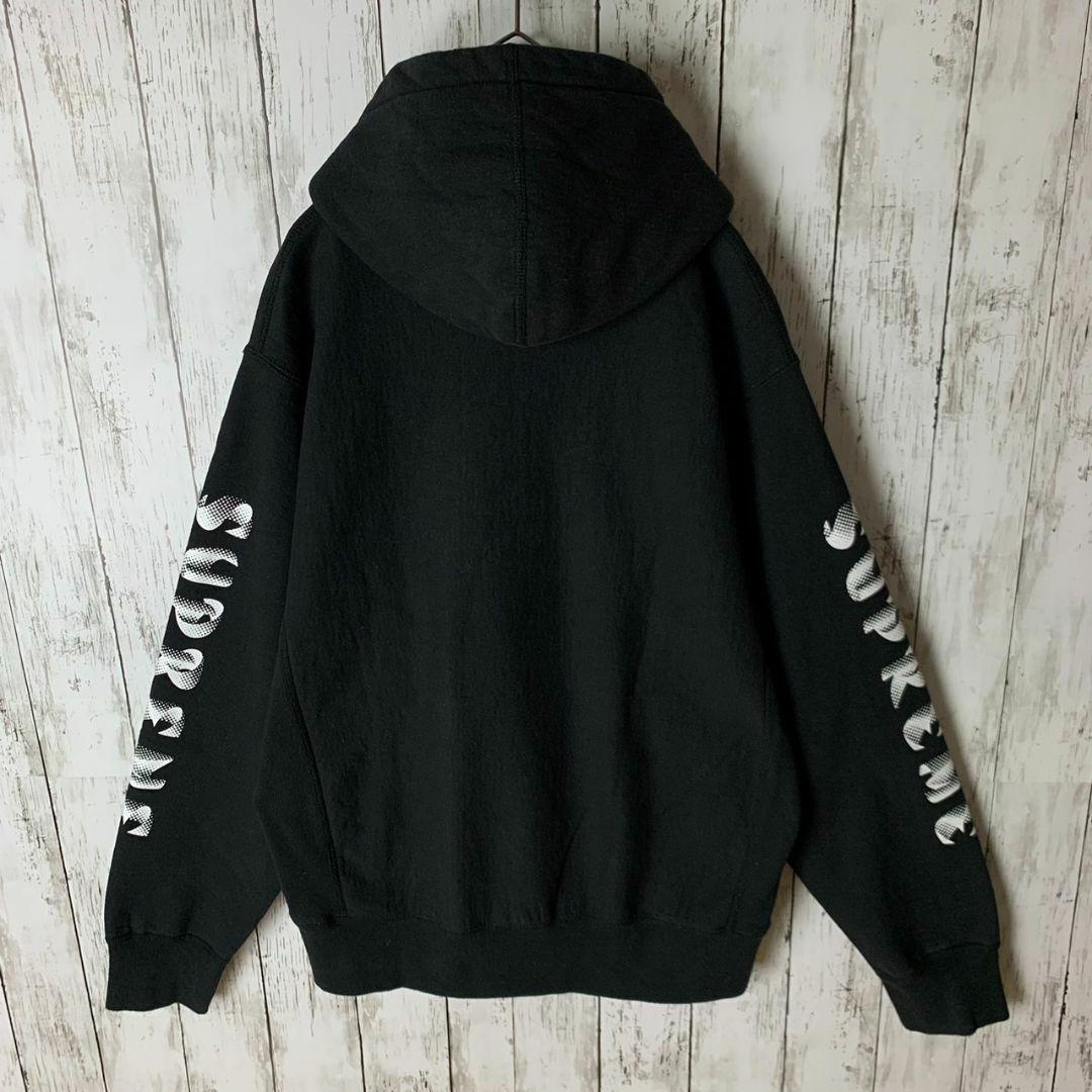 【ビッグシルエット】シュプリーム☆スリーブビッグロゴ入り希少パーカー/1106.