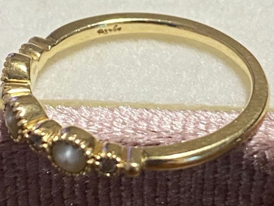 ラストセールagete/アガット ミル打 パールリング10k