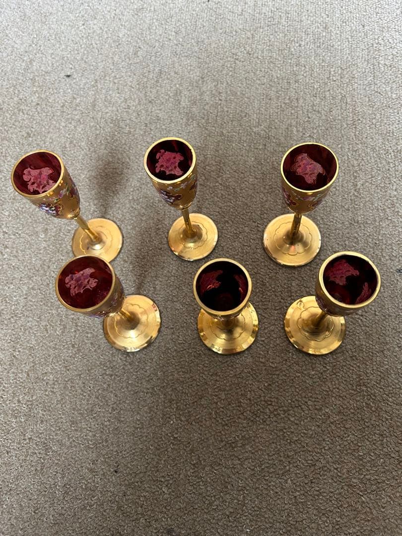 お値下げしました　ベネチアングラス　金彩花紋　ムラーノガラス