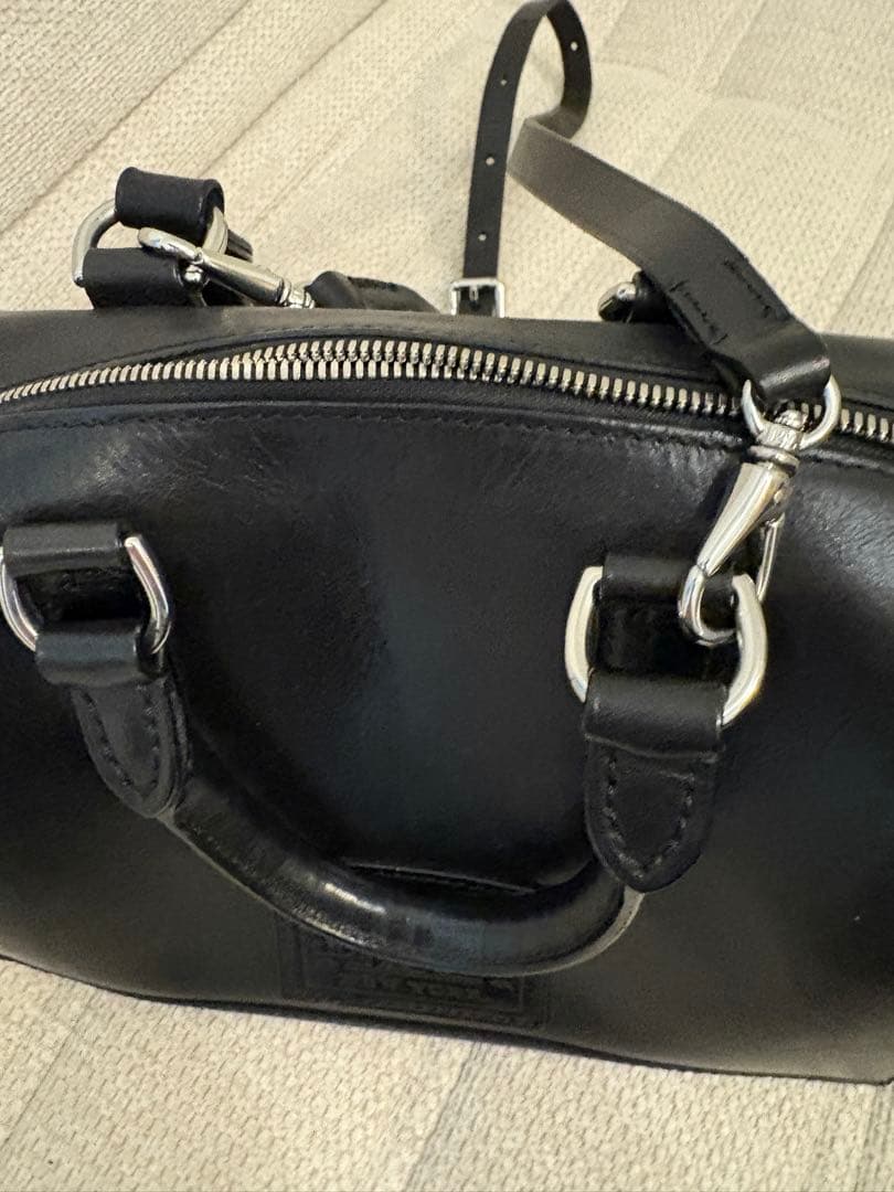 Ralph Lauren 黒 レザーハンドバック　ショルダーバッグ　ミニボストン