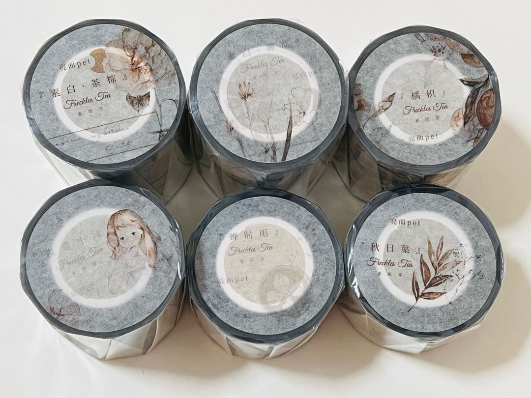 《在庫処分最終値下げ》海外 マスキングテープ雀斑茶 6点⚠️pet（33.324