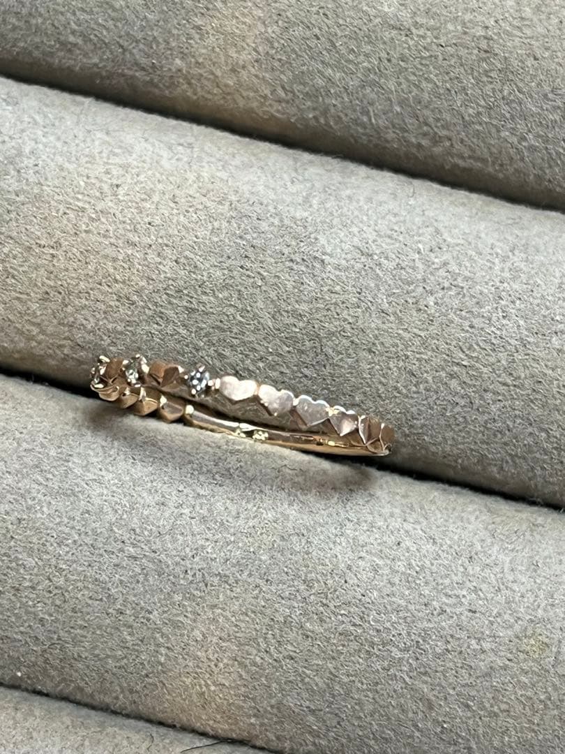 KUMIKYOKU K10 ピンクゴールド ダイヤ 9-10号 リング 組曲