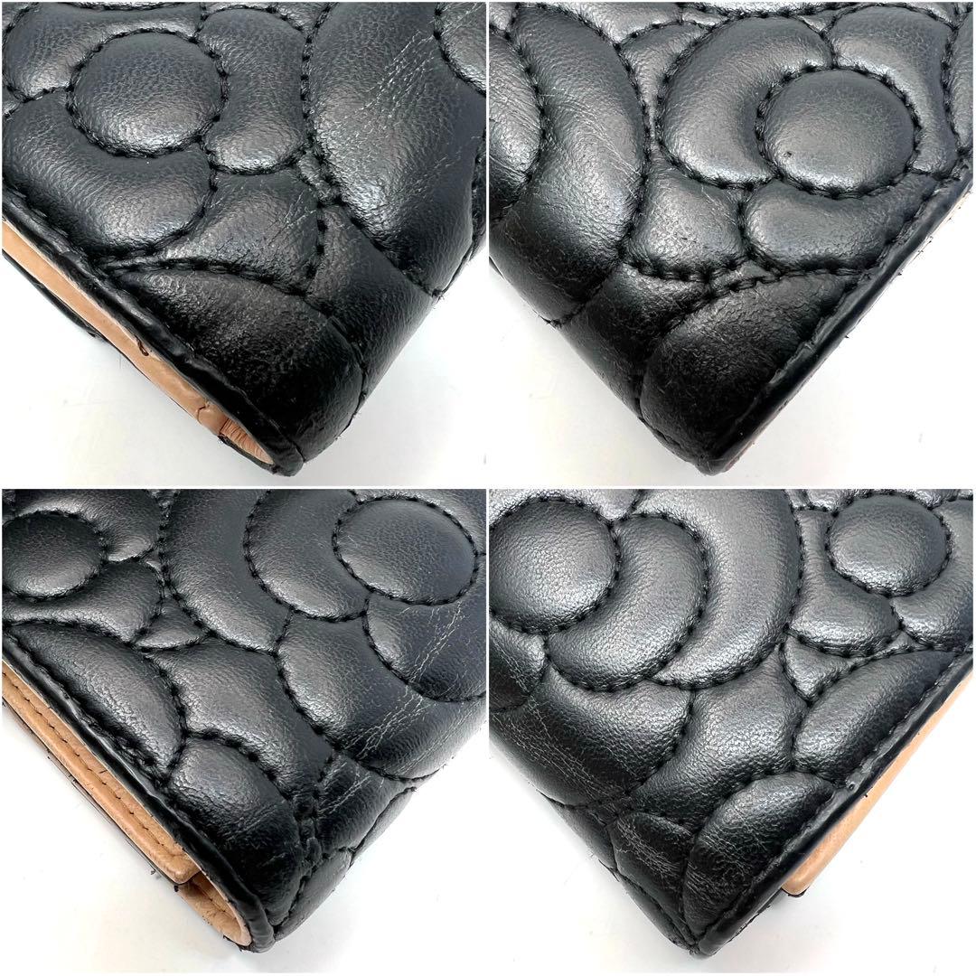 CHANEL シャネル カメリア エンボス 三つ折り財布 コンパクトウォレット