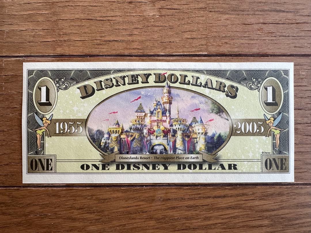 ディズニーダラー　カリフォルニア50周年記念紙幣4枚セット