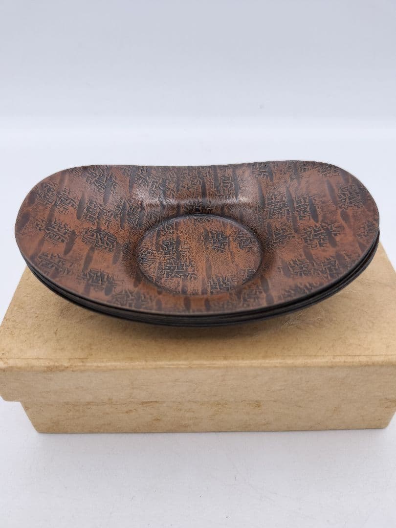 c353 茶托 大 銅製　小判 6枚 紙箱 茶道具 古物