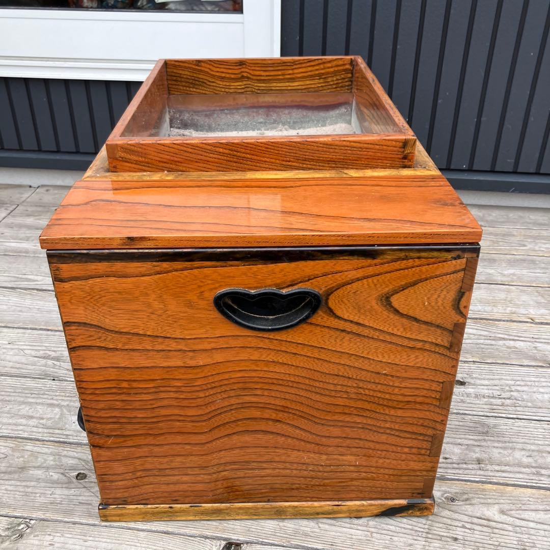 昭和レトロ 木製 3杯 引き出し収納付き 長火鉢 囲炉裏 古民家 古民具 レトロ