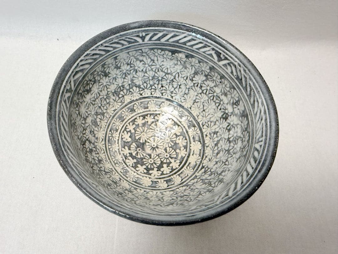 未使用 茶道具 与平作 三島茶碗 、寒川義崇作 高槻古曽部焼 騎牛帰家図茶碗