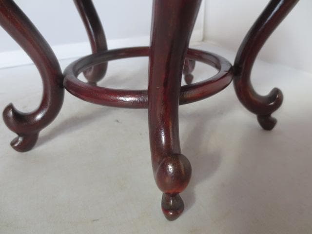 R7/10/10-3　唐木透かし膜高卓　花台　香炉卓　平卓　　盆栽水石花台