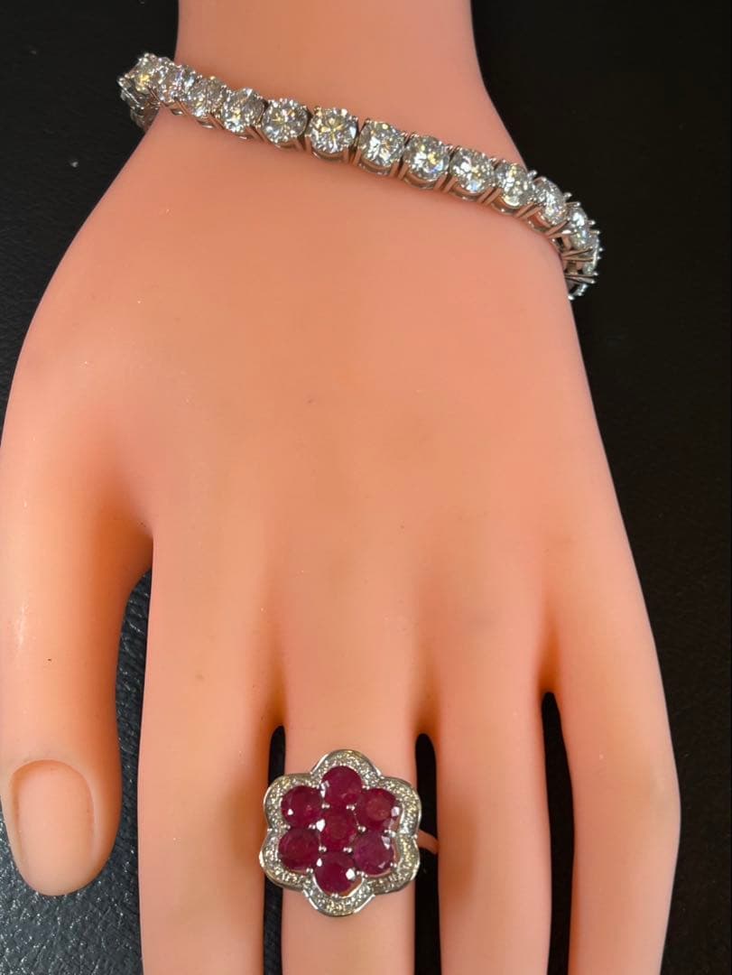 硝*ゴ様 天然ルビーサイズ限定14.5号➕カボションルビーネックレスセット