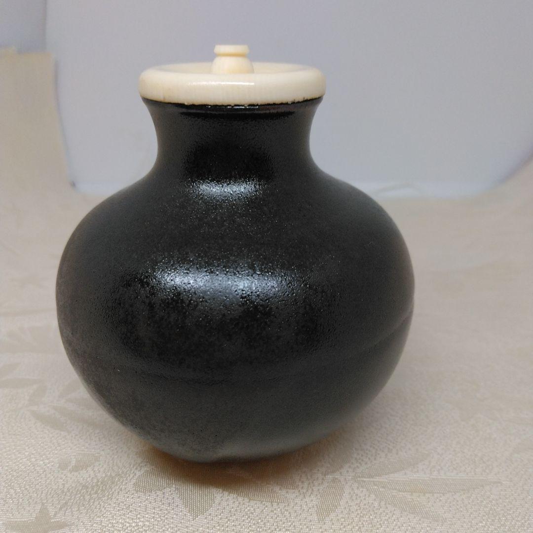 唐物中興名物 模 木下丸壺茶入 仕覆 笹づる緞子 本歌写 共箱 茶道具