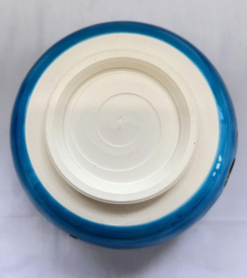 浅黄交趾釉薬水玉透かし文 菓子鉢 平安 善昇 茶道具