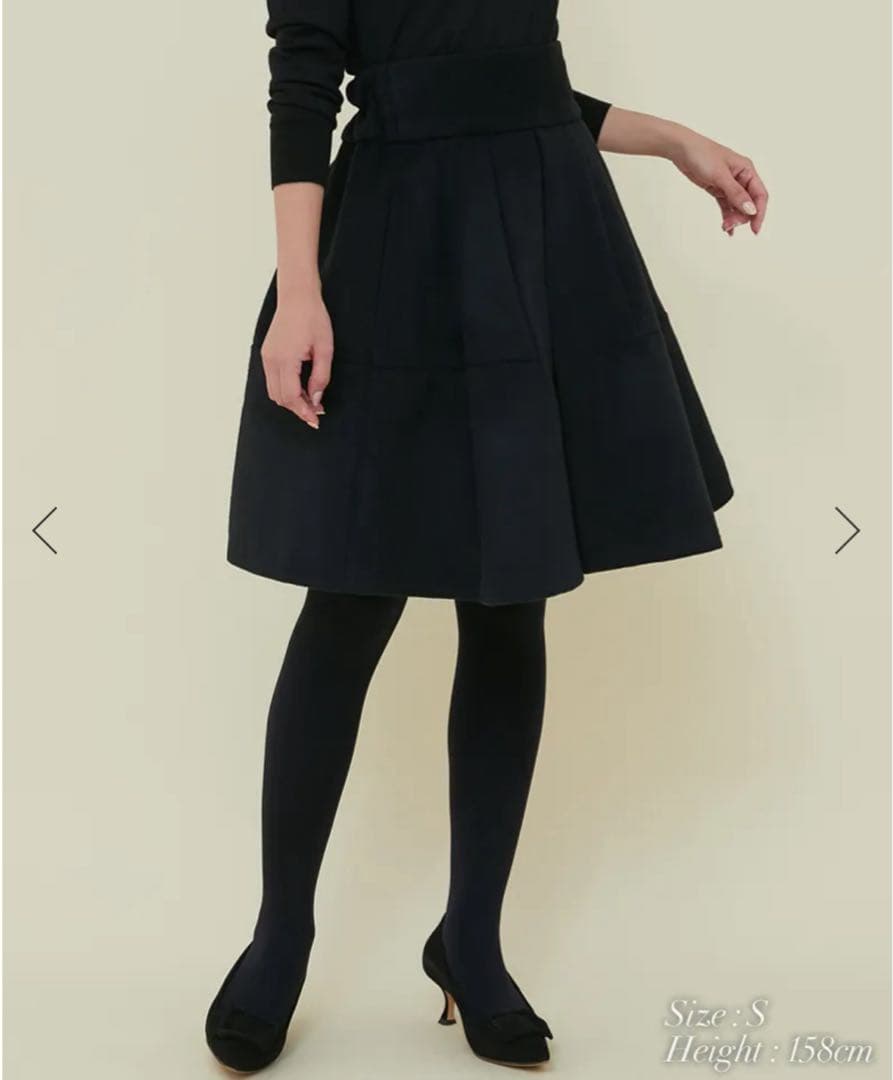 新品未使用タグ付★セブンテン ハイウエストフレアキュロット(ブラック)XS