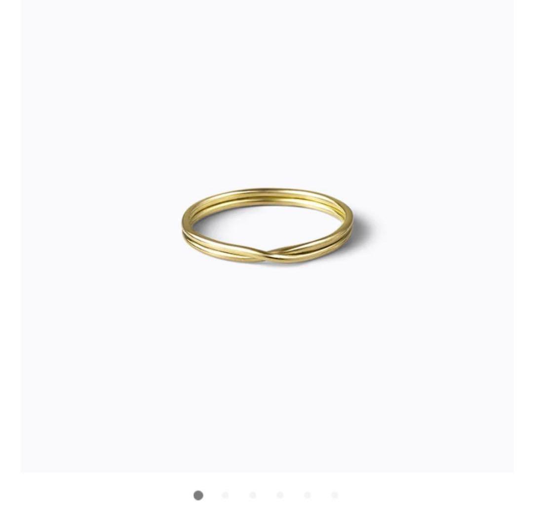 美品　SHIHARA ダブルリング 0.9 K18イエローゴールド