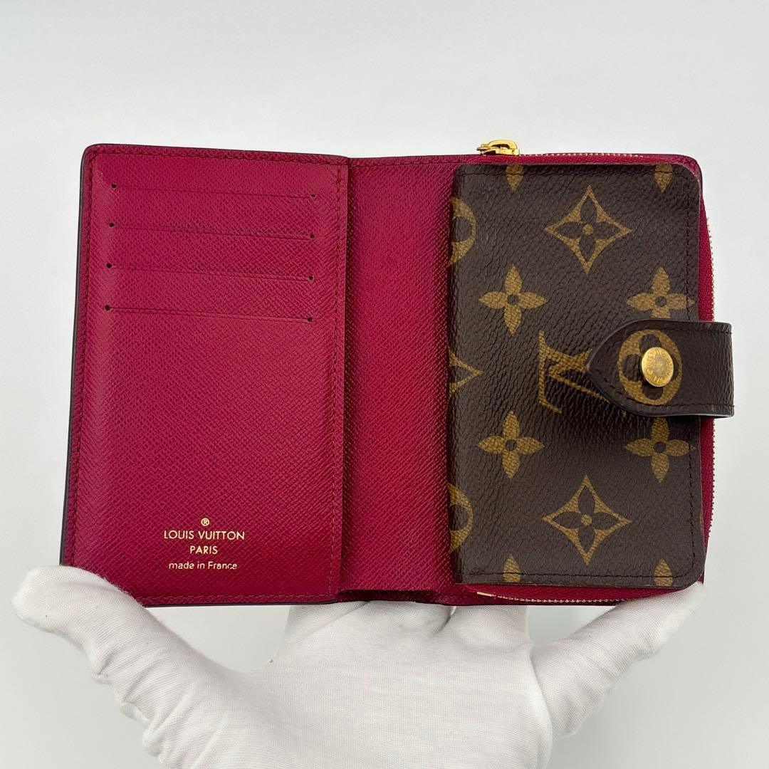 美品★ルイヴィトン ジュリエット モノグラム フューシャ 二つ折り財布