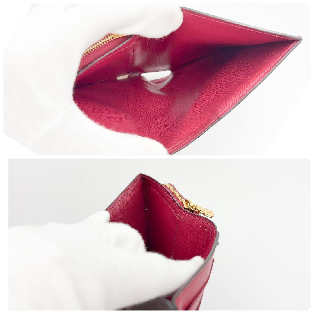 美品★ルイヴィトン ジュリエット モノグラム フューシャ 二つ折り財布