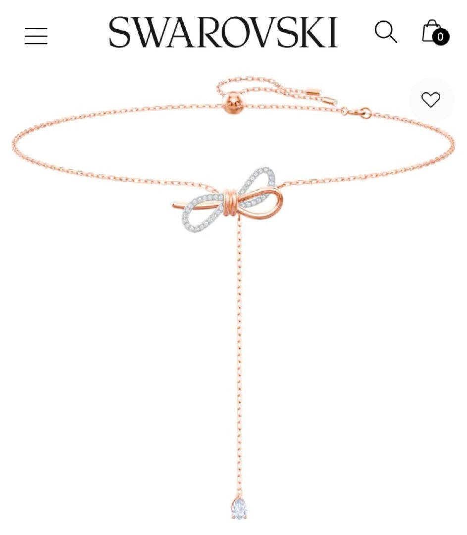 ★swarovski★スワロフスキーLIFELONG BOW ピアス＆ネックレス