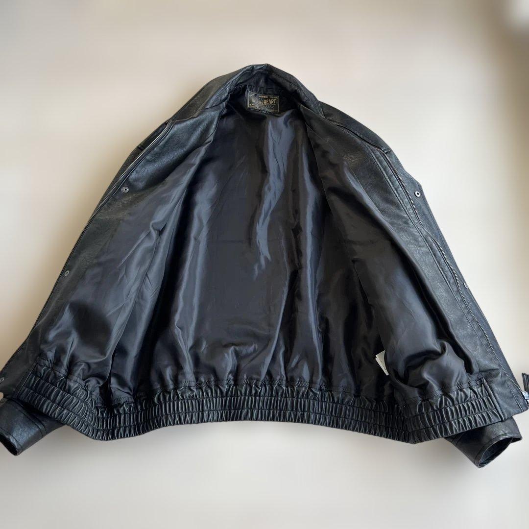 【人気品】BEAMS HEART フェイクレザークラシックブルゾン