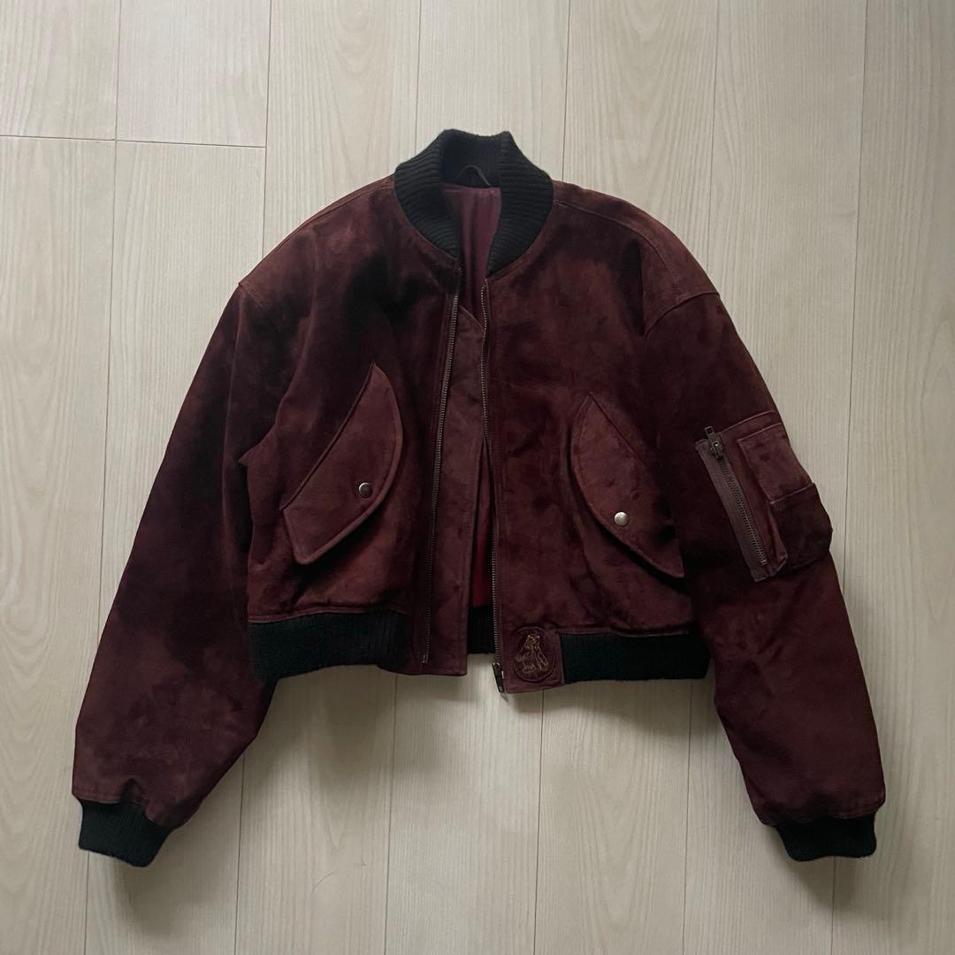 イタリア製 MA-1 typeレザージャケット ARMANIと同ファクトリー生産