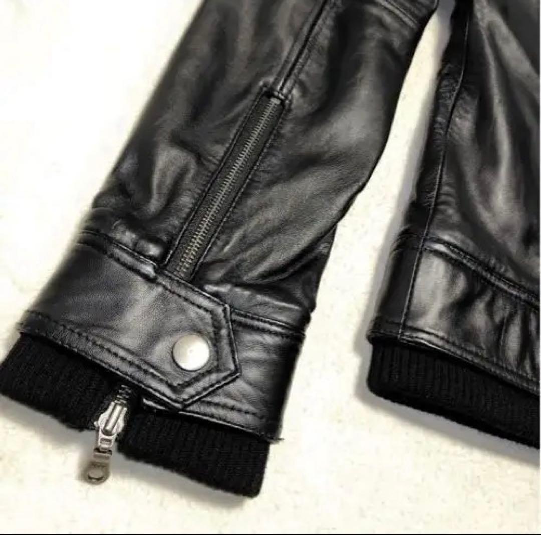 FUGA　羊革ラムレザー　ライダースジャケット黒　y2k