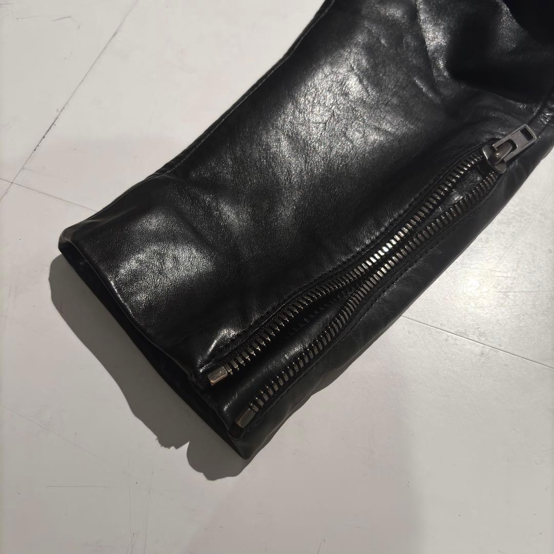 【09AW】メゾン マルタン マルジェラ ハの字 ライダース ブラック 44