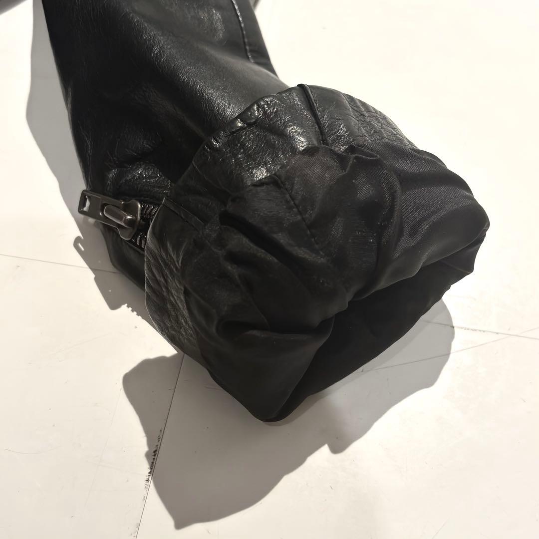 【09AW】メゾン マルタン マルジェラ ハの字 ライダース ブラック 44