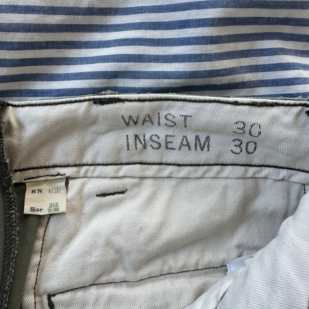 【ダブルアールエル　RRL】　オフィサーズパンツ　チノ　30インチ　オリーブ