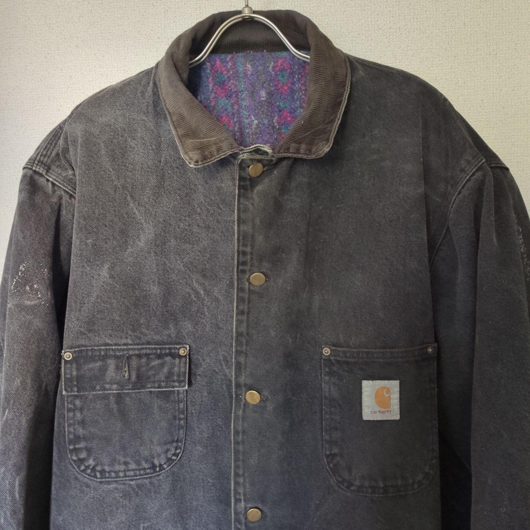 カーハートブラックデニムダメージあり