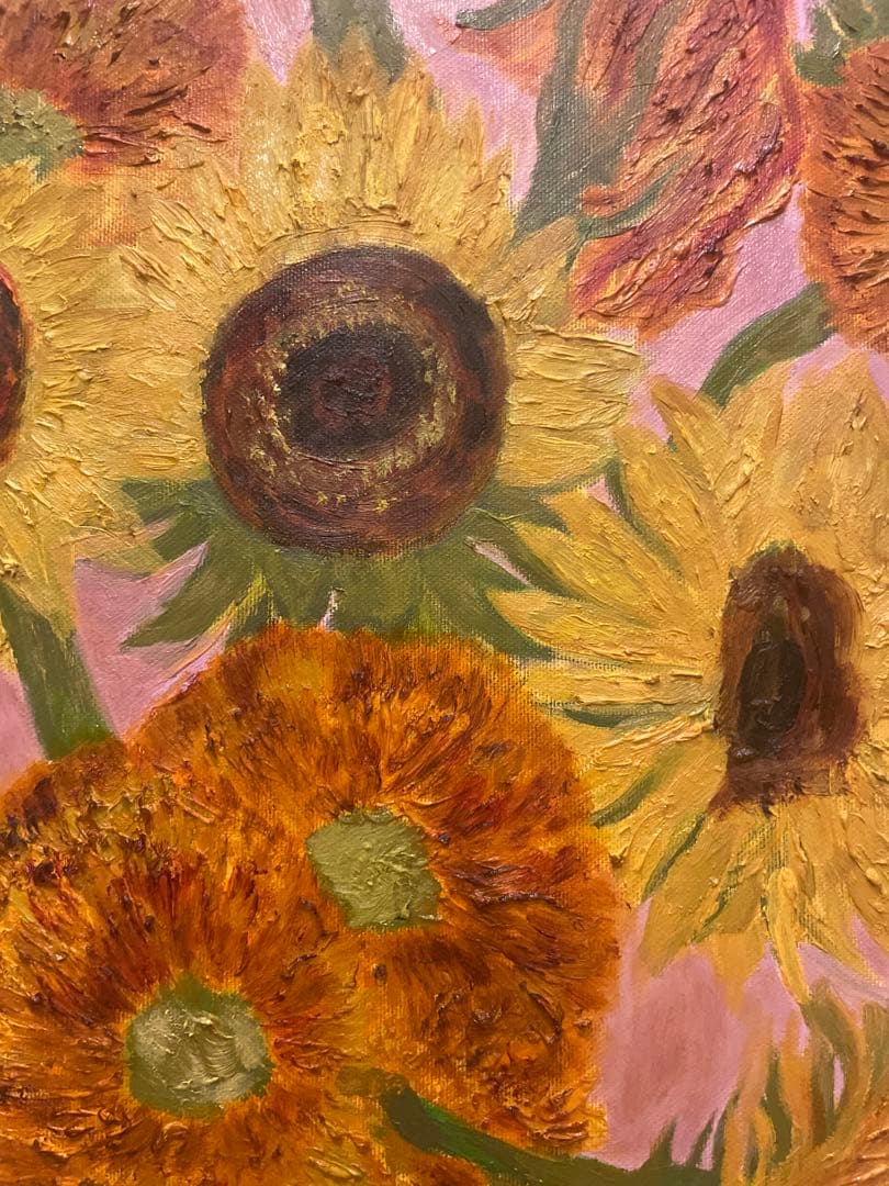 F20号　オーダーメイド油絵　ゴッホのひまわり