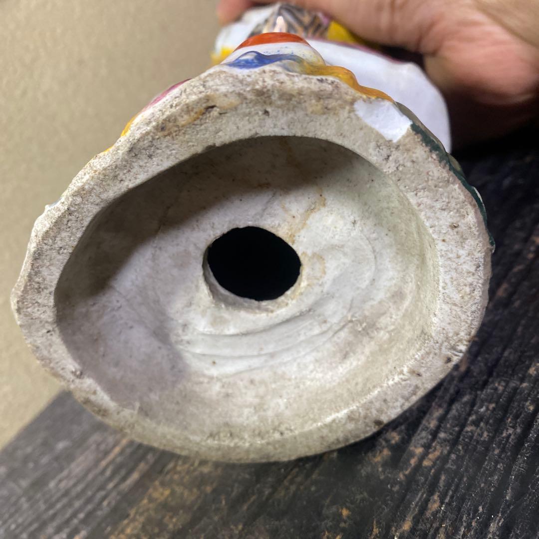 中国古玩　色絵人物置物12cm31cm8cm