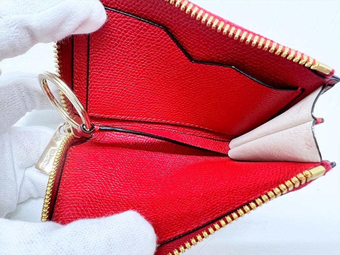 美品　ヴァレクストラ　グレインカーフスキン　L字　キーリング付き　ケース