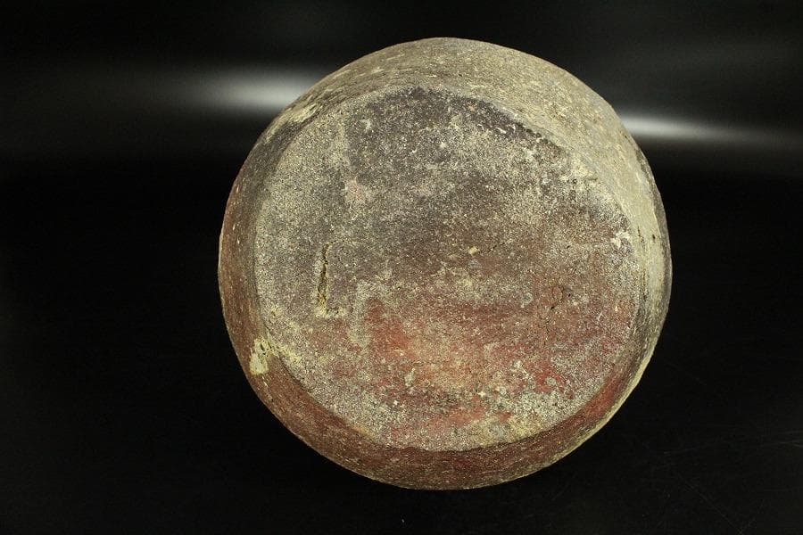 古備前 壷 時代物 窯印 自然釉 φ19.5cm(K-YC392)