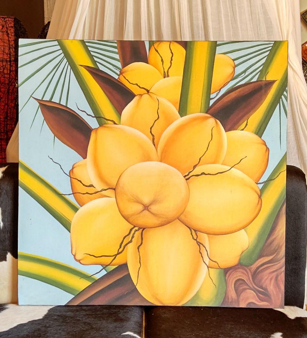 ココナッツ ヤシの木 剥げて南国 バリ島 絵画 アートパネル アジアン雑貨