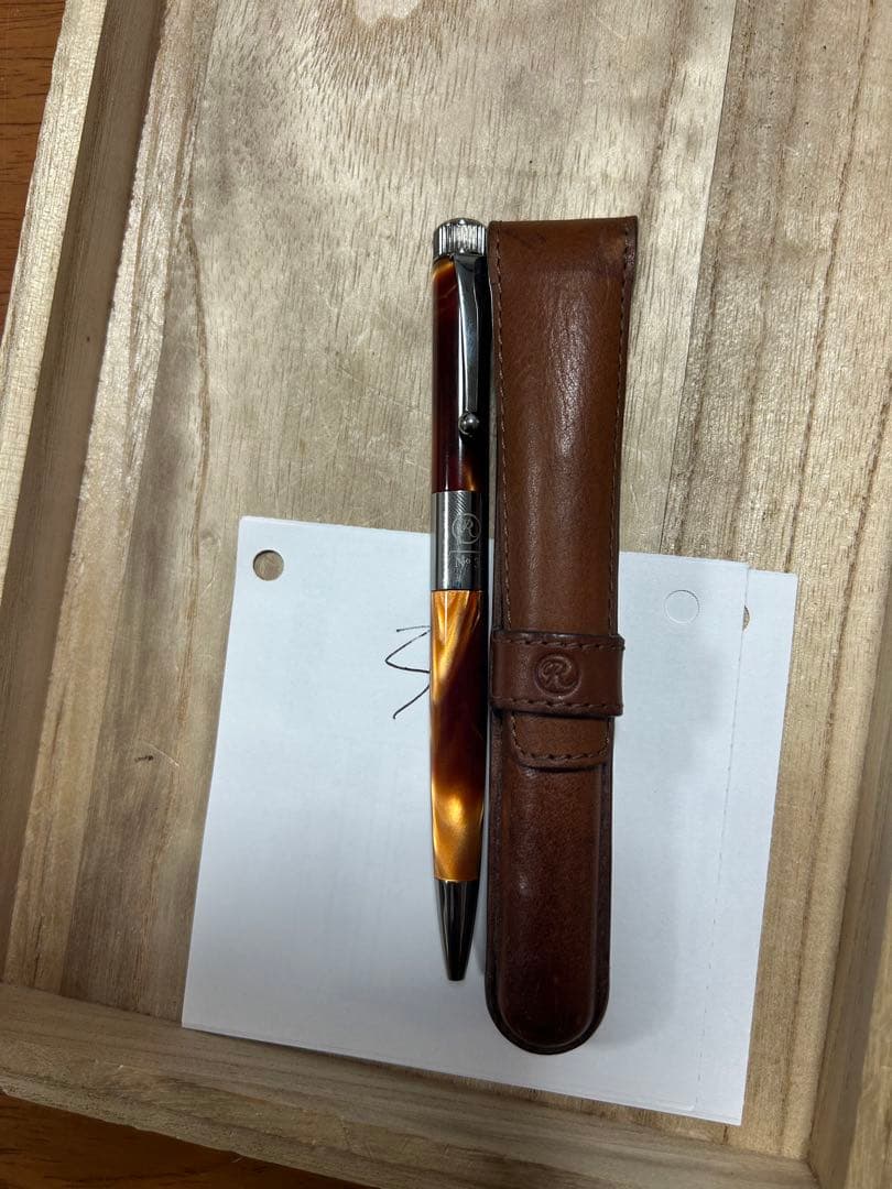 ROMEO ロメオ No.3細軸 ボールペン イタリアンアンバー専用ケース付き