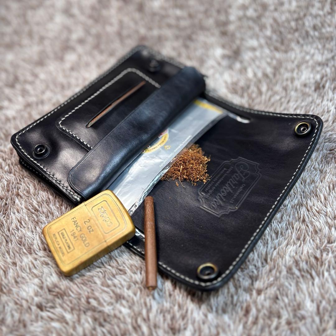 ◎柔らかい二つ折り.スムース革シャグポーチ◎