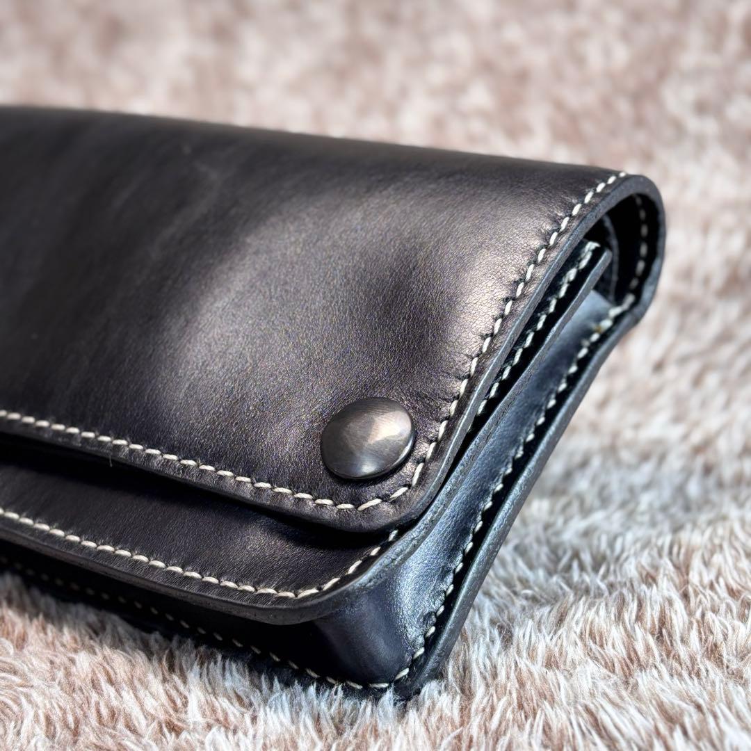 ◎柔らかい二つ折り.スムース革シャグポーチ◎