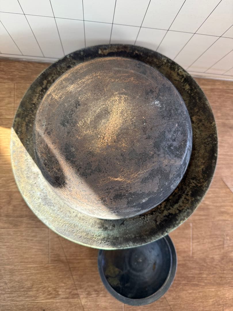 昭和レトロ　茶釜　特大銅釜 鉄製五徳 茶道 古道具レア