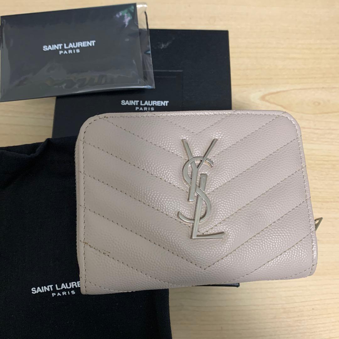 正規】訳有 SAINT LAURENT サンローラン YSLロゴ 折りたたみ財布