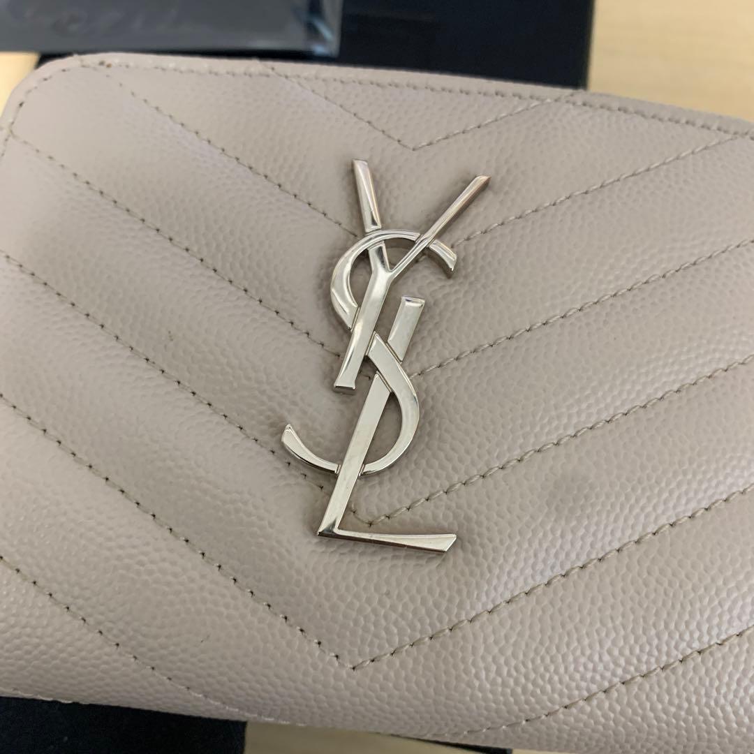 正規】訳有 SAINT LAURENT サンローラン YSLロゴ 折りたたみ財布