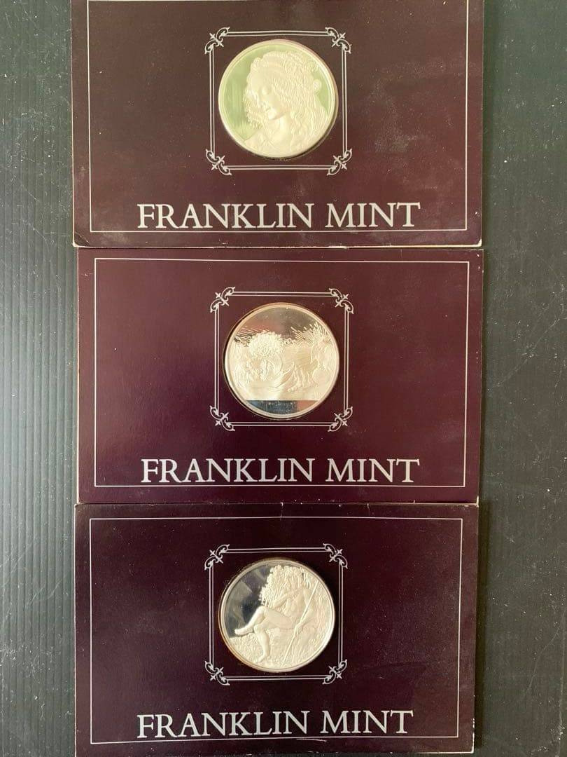 フランクリンミント レオナルドダヴィンチ銀メダル18枚 銀製【約合計918g】