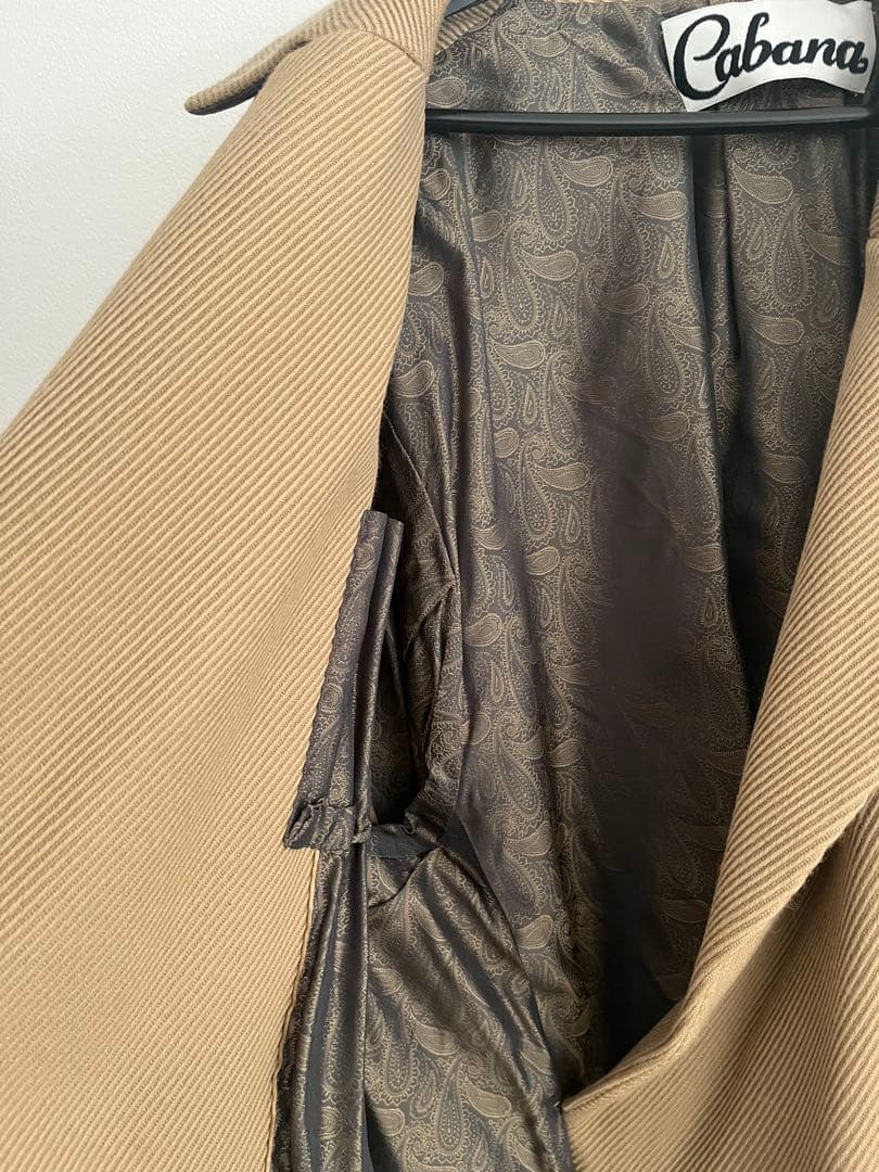cabanaカバナ ケイト カシュクールジャケットコート　ペイズリー柄玉虫色