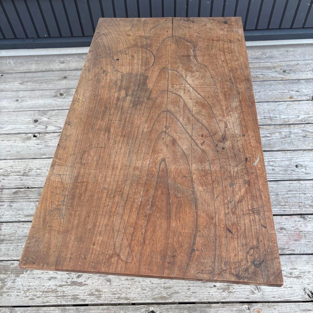 昭和レトロ 無垢材 木製文机 書斎机 ローテーブル 座卓 古家具 経台ビンテージ