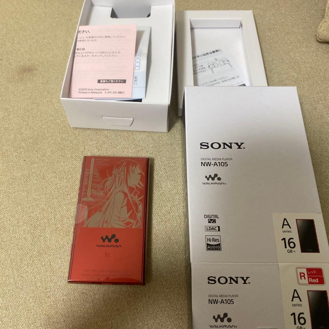 SAOコラボモデル　ウォークマン A105シリーズ　16GB (レッド/アスナ)