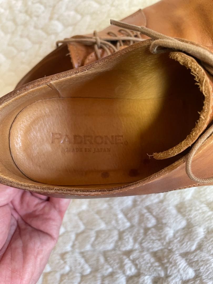 【ビジネスシューズ】パドローネ ダービープレーントゥシューズ 27cm日本製本革