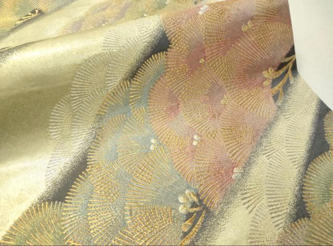 振袖 フルセット6点サイズM〜Ｌ草花　ビーズ　暈し染　金彩　正絹