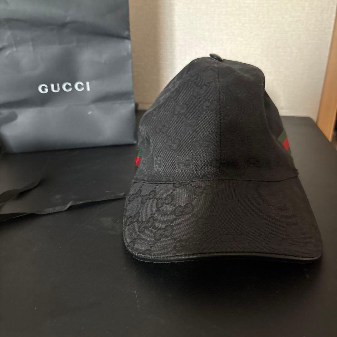 GUCCI グッチ オリジナルGGキャンバス ベースボールキャップ 黒