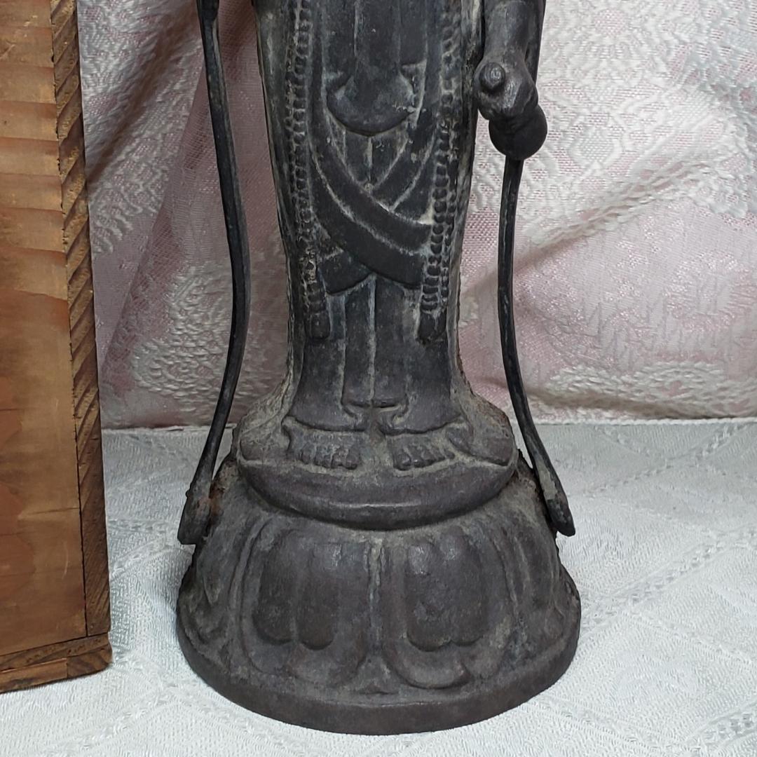 【飛鳥仏】◆鐵鋳観音菩薩立像 仏像◆検）天平仏 新羅仏 高麗仏 空海 千利休