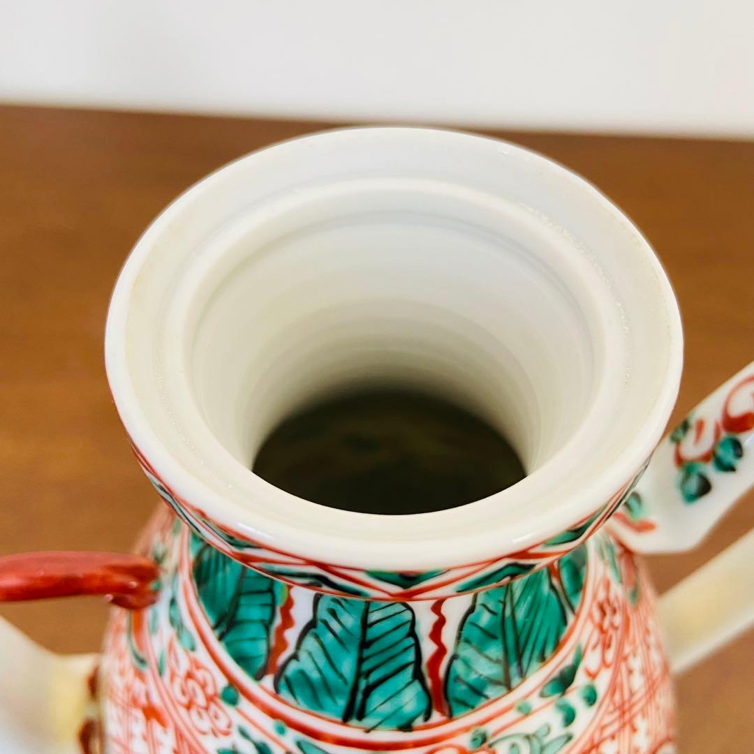 煎茶道具 盛盞瓶 赤絵　高野昭阿弥　共箱　茶器　水注　水差し　磁器　仙盞瓶